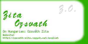 zita ozsvath business card